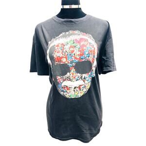 Stan Lee Marvel Skull Graphic Tee Womens Large Black Comic